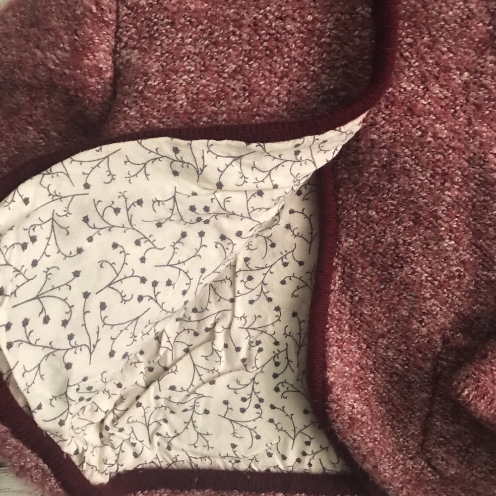 Zara Toddler maroon and print cardigan sweater jacket - Picture 2 of 4